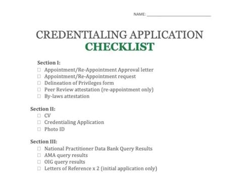 Credentialing Checklist ASC Solutions Library