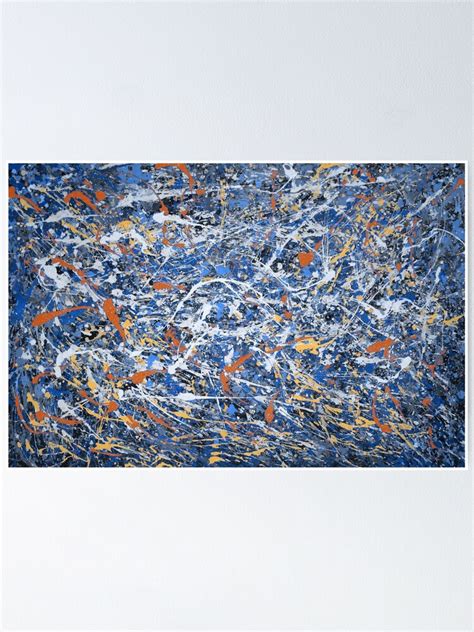 P Ster Pintura De Goteo Estilo Jackson Pollock Azul Y Negro Pintura