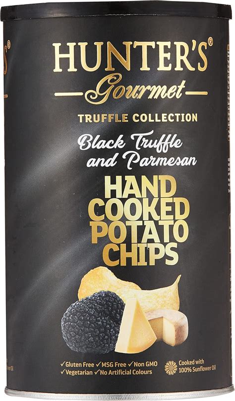 Hunters Gourmet Hand Cooked Potato Chips Black Truffle And Parmesan