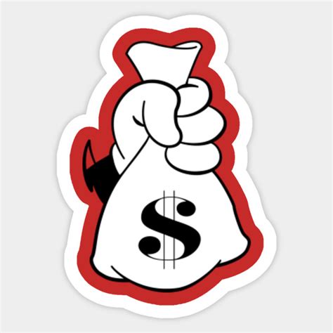 Money Bag With Mickey Mouse Hands Money Bag Sticker Teepublic