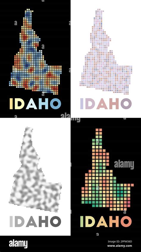 Idaho Map Collection Of Map Of Idaho In Dotted Style Borders Of The