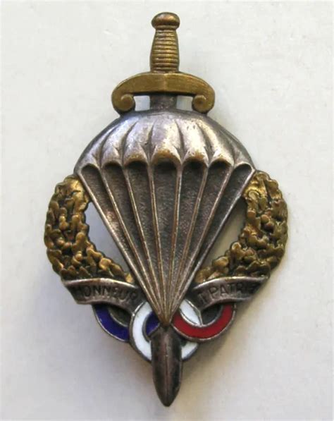 Ancien Insigne Brevet Pmp Preparation Militaire Parachutiste Para Tap