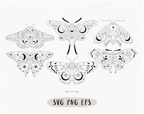 Butterfly Svg Celestial Moth Svg Moon Phases Svg Boho Etsy Canada