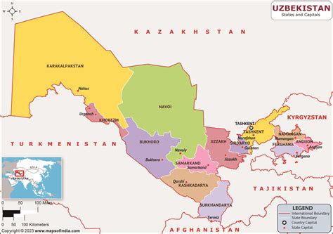 Uzbekistan Regions And Capitals List And Map List Of Regions And