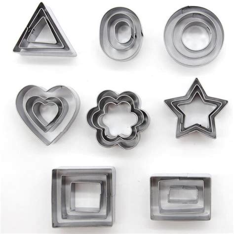 Cookie Cutters Basic Shapes Set of 24 Stainless Steel Cutters - Etsy