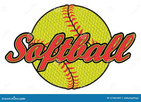 Softball Design Red White And Blue Vector Illustration