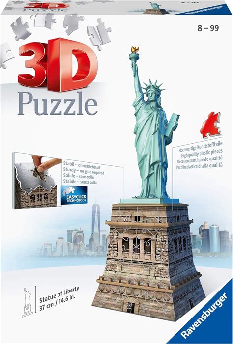 Amazon.com: Ravensburger Statue of Liberty 108 Piece 3D Jigsaw Puzzle ...