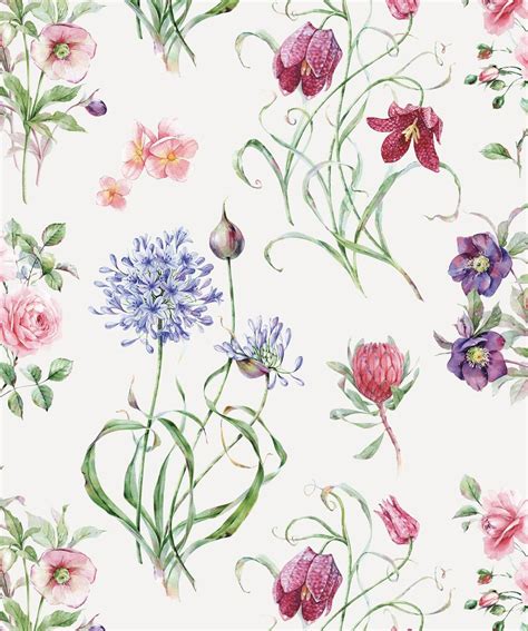 Botanical • Watercolor Floral Motif Wallpaper • Milton And King