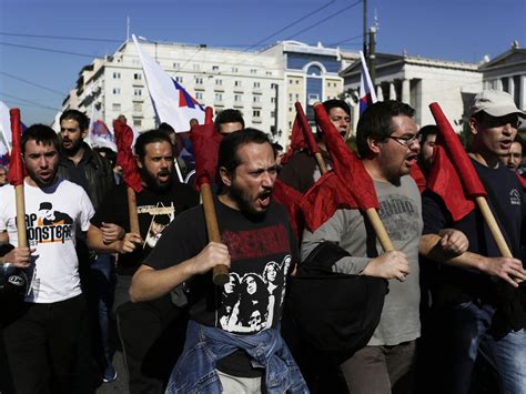 Greece General Strike Athens Protests Turn Violent As Youths Throw