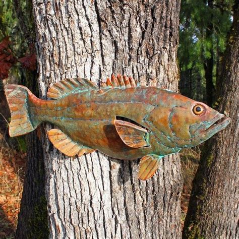 Custom For Leslie Giant Sized Largemouth Bass Copper Fish Sculpture