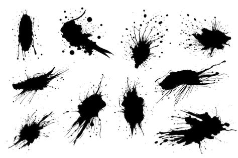 Free Vector Collection Of Ink Splashes Hand Drawn Paint Design Element