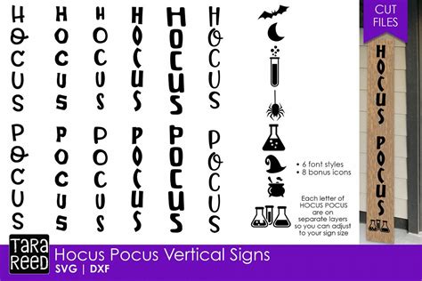 Hocus Pocus Vertical Signs Halloween Svg And Cut Files