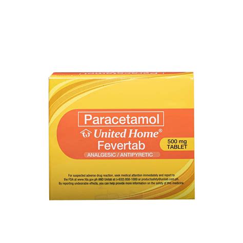 United Home Fevertab Paracetamol Treatment Of Fever Or Minor Headache