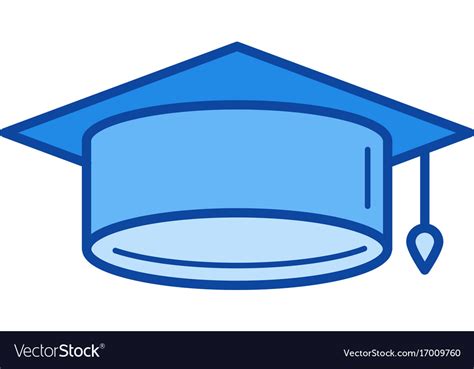 Graduation Cap Line Icon Royalty Free Vector Image