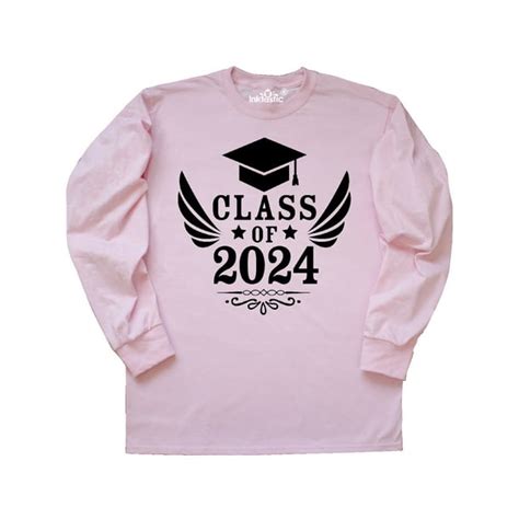 Inktastic Class Of 2024 With Graduation Cap And Wings Long Sleeve T Shirt