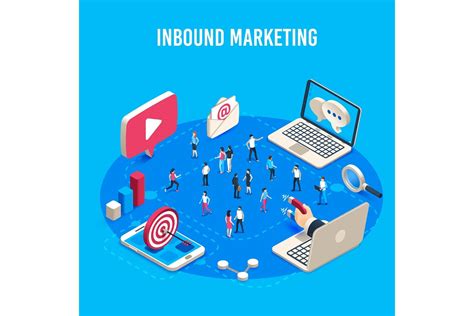 Inbound Marketing Isometric Graphic By Tartilastock · Creative Fabrica