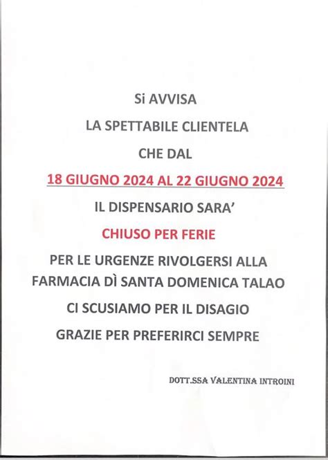 Papasidero Chiuso Per Ferie Il Dispensario Farmaceutico