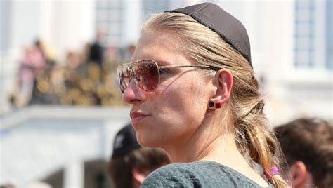 woman wearing kippah  kippah day editorial stock photo stock