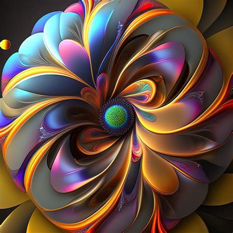 Premium Ai Image Abstract Fractal Flower