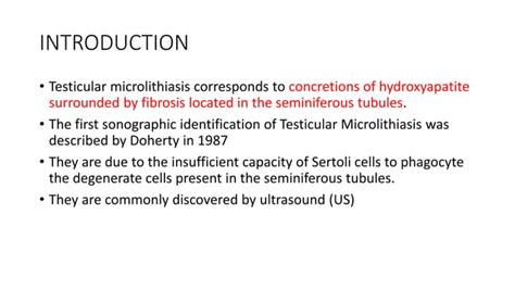 Testicular Microlithiasis Pptx