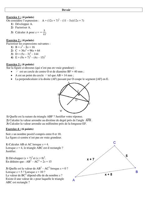 Devoir Maison De Math 3Eme Corrigé Ventana Blog