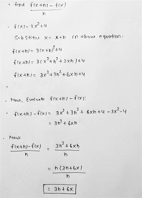 [solved] F X H F X For The Given Function Find H F X 3x2 4