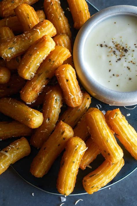 Savory Herb Churros With White Queso Dip