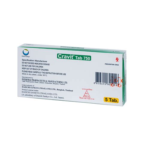 Cravit Tab 750mg 5s 5 Viên Hộp Daiichi Sankyo Cevpharma Ghch Kim