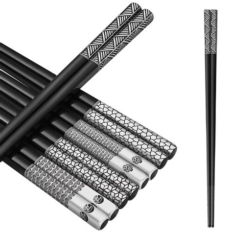 Buy Tiicoo Metal Chopsticks Reusable Stainless Steel Chopsticks