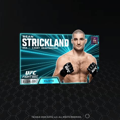 Sean Strickland Ufc Fight Night Set Elite Nft For Sale