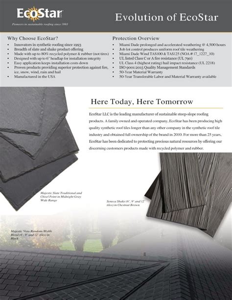 Ecostar Synthetic Slate Roofing Capital Forest Products