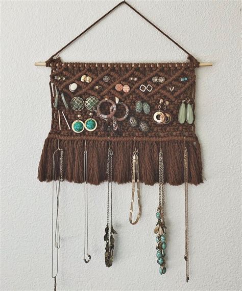 Macrame Jewelry Holder Jewelry Organizer Stud Earring And Dangle