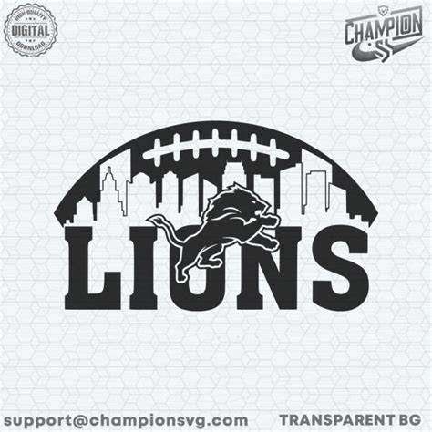 Detroit Lions Skyline Svg Championsvg