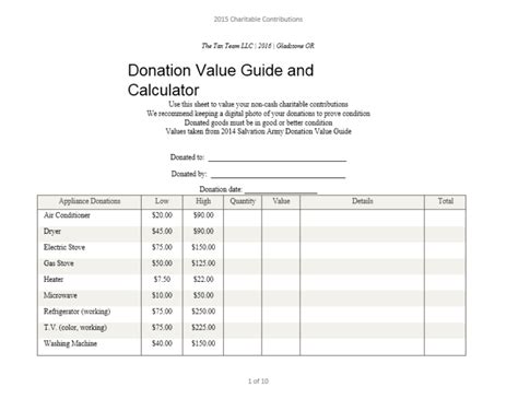 EXCEL TEMPLATES Excel Donation Tracker