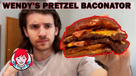 Wendy S Pretzel Baconator Review YouTube