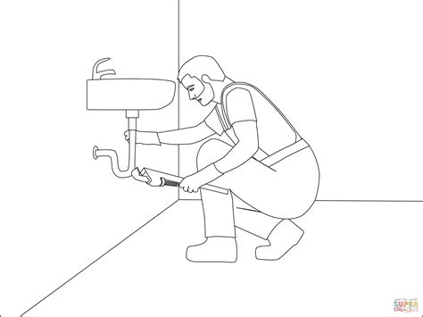 Plumber Coloring Page Free Printable Coloring Pages