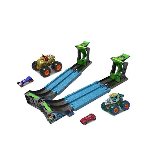Hot Wheels Monster Trucks Roarin Rumble Double Destruction De Mattel Juguetes Panre
