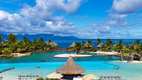 Palm Trees Beach Nature Mountains Island Tropical Landscape Sea