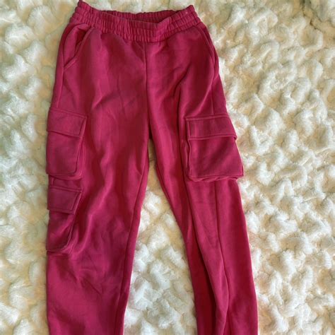 Hot Pink Cargo Sweatpants And Tank Top Set Super Depop