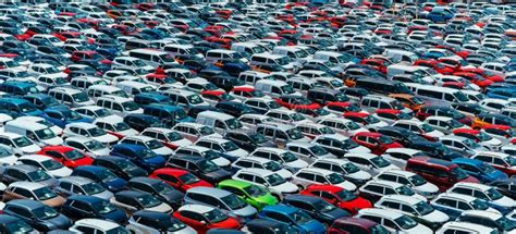 Many Modern Cars in Cargo Port Stock Image - Image of trade, lined ...