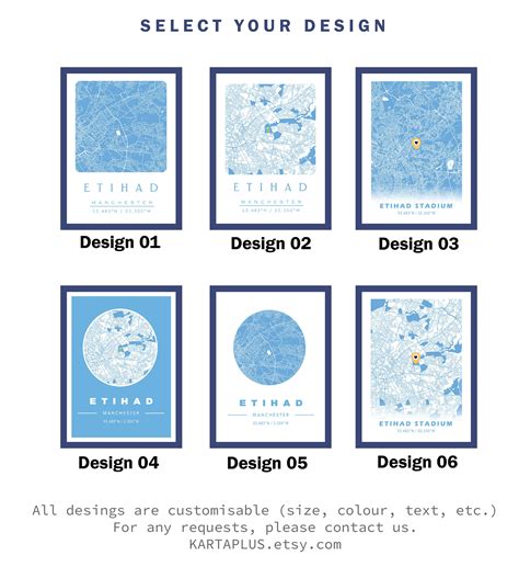 Etihad Stadium Map Print Manchester City FC Location Map Etsy