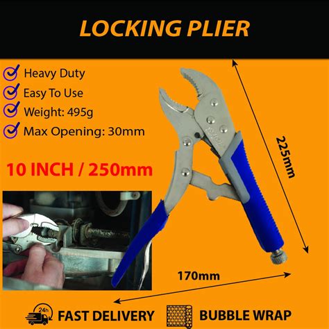 10 Locking Plier Vice Grip Plier Curved Jam Locking Playar Jaw