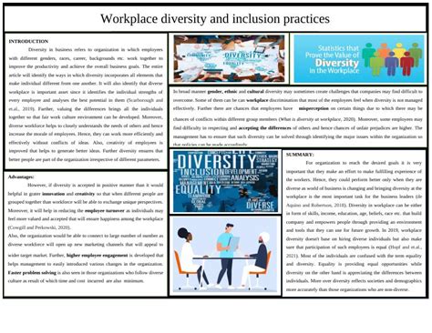 Workplace Diversity and Inclusion Practices - Importance and Benefits 