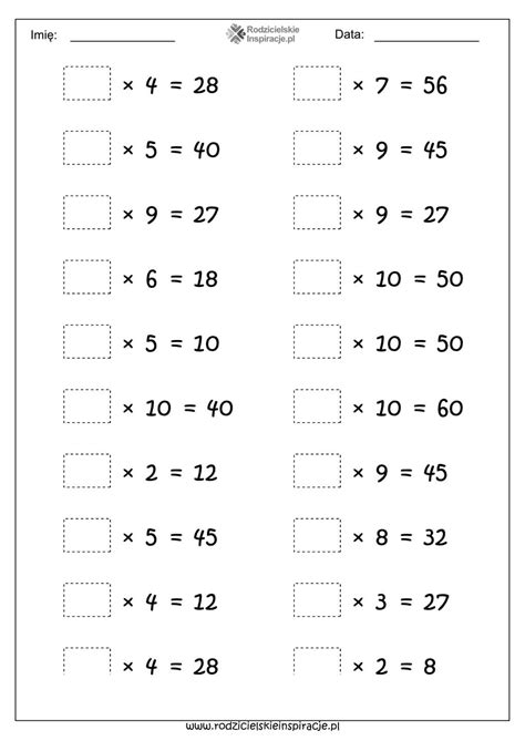 Tabliczka Mnozenia Do 100 Karty Pracy 4 RodzicielskieInspiracje PL