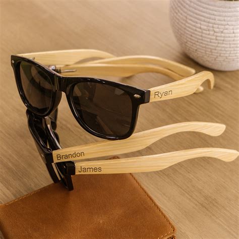 Personalized Wood Sunglasses Groomsmen T Custom Wooden Etsy