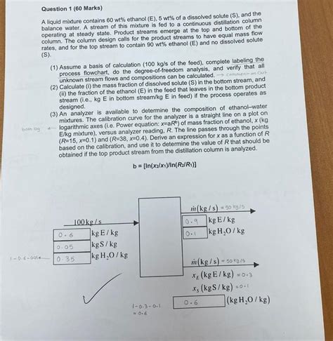 Solved Question Marks A Liquid Mixture Contains Wt Chegg