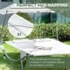 Outsunny Patio Double Chaise Outdoor Lounge Bed With Canopy And