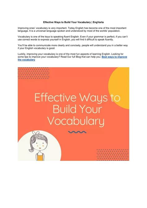 Ppt Effective Ways To Build Your Vocabulary Engvarta Powerpoint