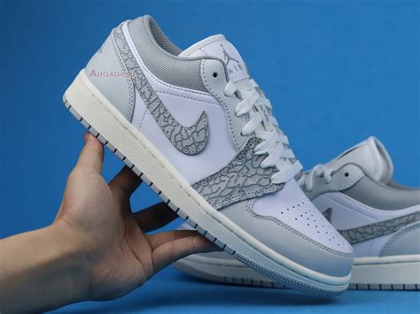 Air Jordan 1 Low Premium Elephant Print Dh4269 100 Whiteneutral Greysailsmoke Grey Sneakers