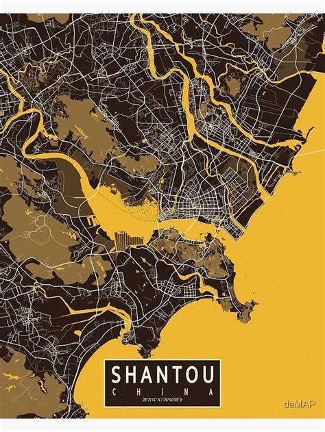 Shantou City Map Of Guangdong China Pastel Poster For Sale By